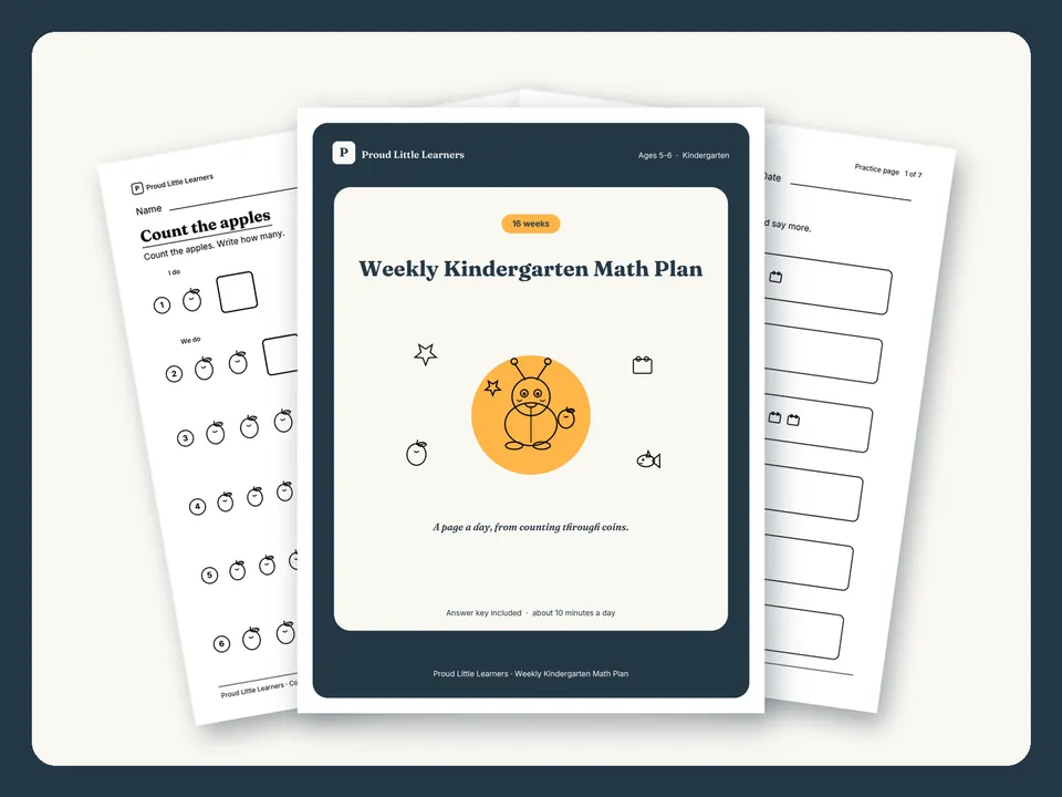 Weekly Kindergarten Math Plan